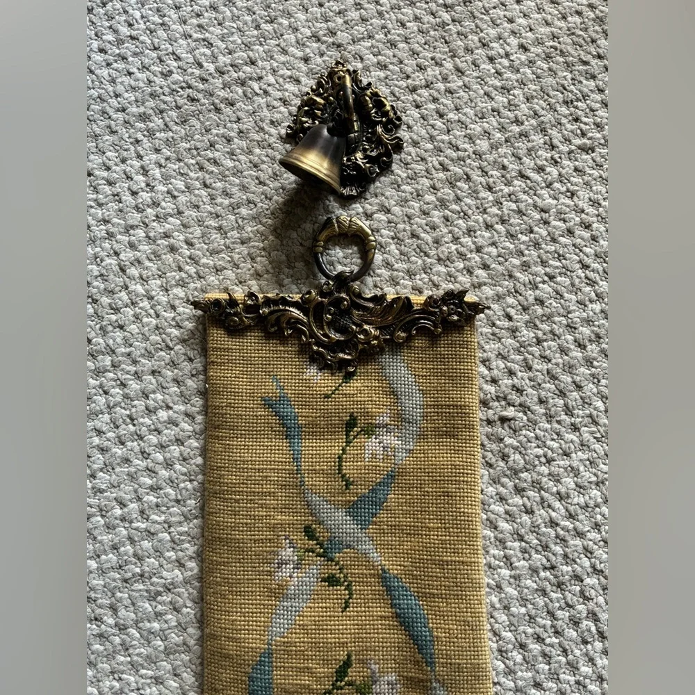 Gold Floral Embroidered Wall Runner
